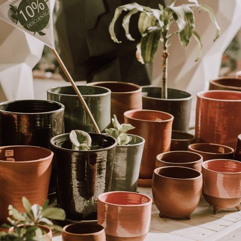Ceramic planters with drainage, set