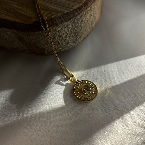 Solid gold initial necklace