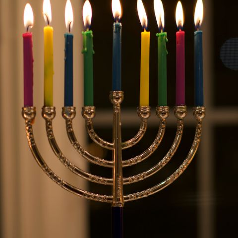 Hand-dipped beeswax Hanukkah candles
