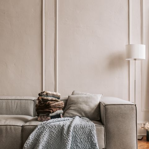 Oversized waffle-knit throw blanket