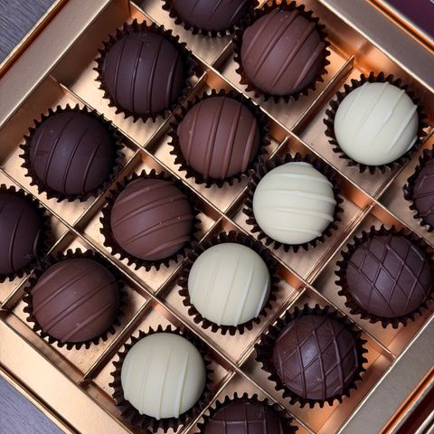 Artisan chocolate truffle flight